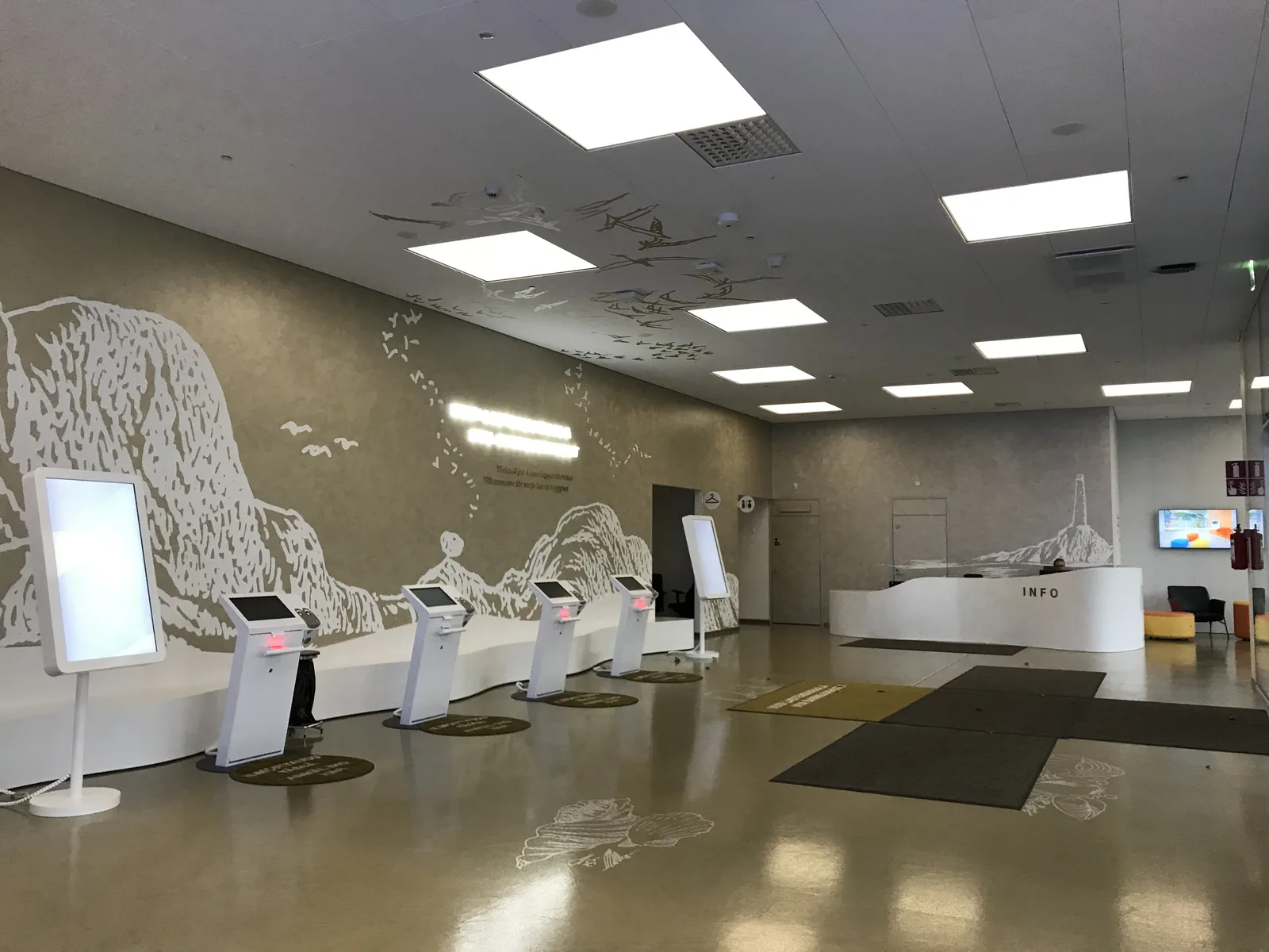 Modern hospital reception and front desk area