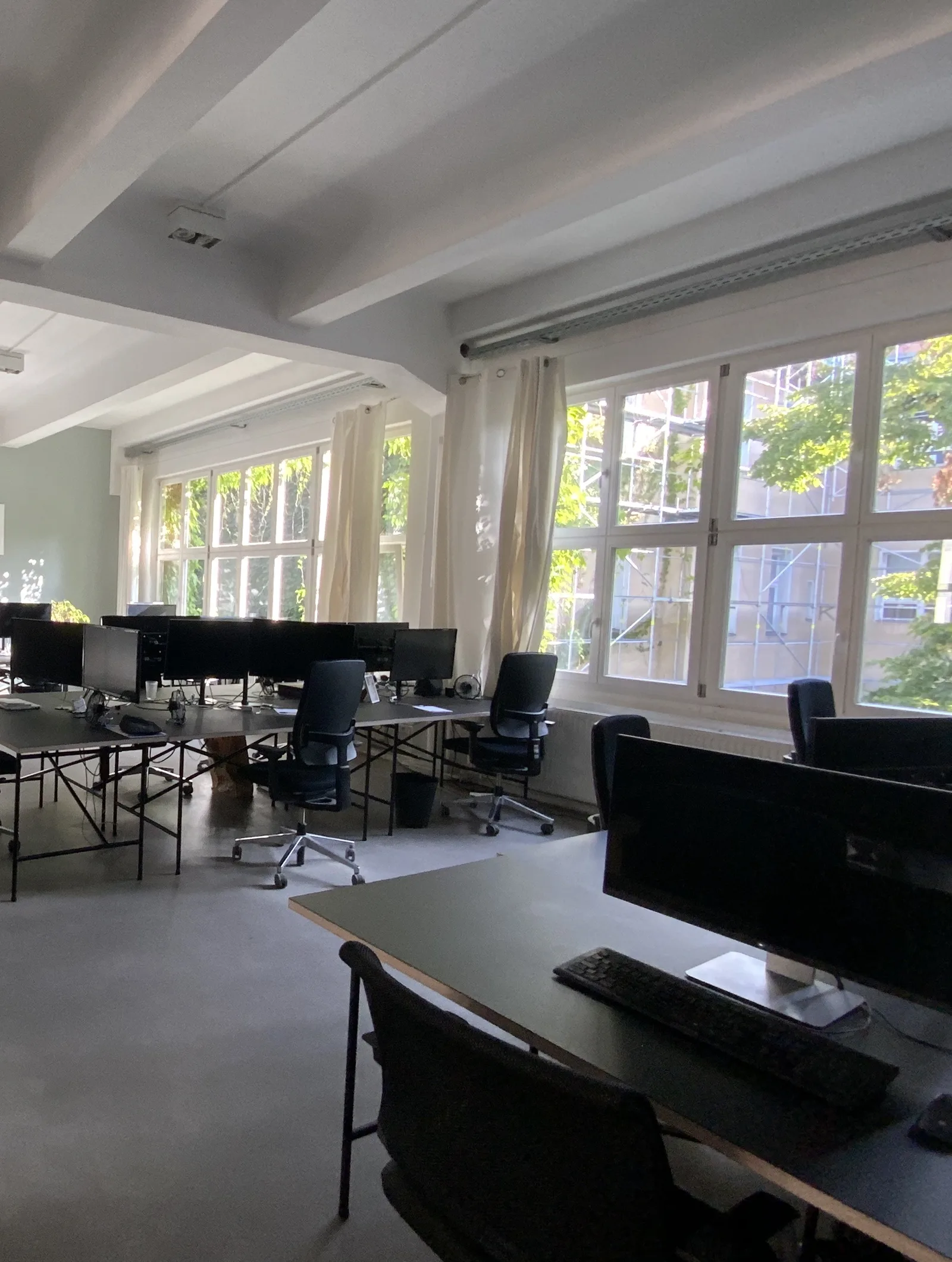 Open-plan office workstation area
